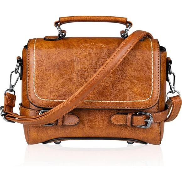 Shoulder Bag Cute Soft PU Leather Orange - Picture 1 of 6